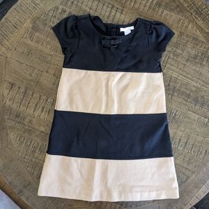 Janie & Jack black and beige dress, button back, size 5